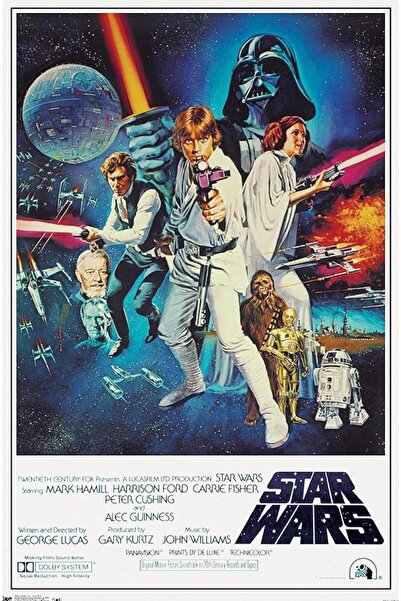 ESSESORIES ملصق جداري من Star Wars IV One Sheet Collector's Edition لتزيين ال...