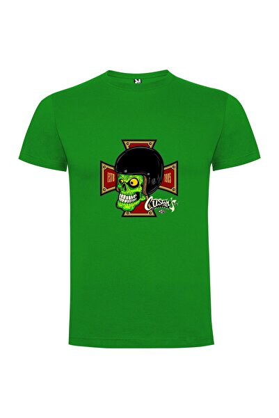 iLovePrints Crossed Helmet Skull Tshirt