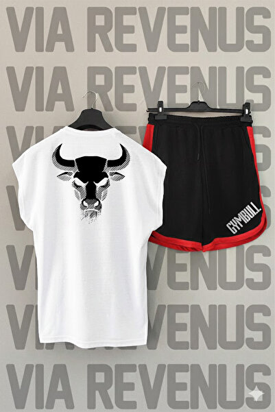 Vordevia Boğa Printed Zero Sleeve Sports Tshirt and Shorts Sports Training Set