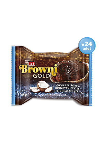 Eti Browni Gold Çikolata Soslu Hindistan Cevizli Çikolatalı Kek 45 g x 24 Adet