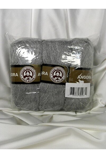 Ören Bayan Angora Silver Hand Knitting Yarn (3 Pieces) - Color: 007