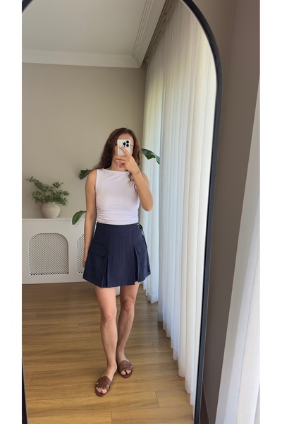 Butikrenginyılmaz Cargo Skirt with Tie Detail and Shorts