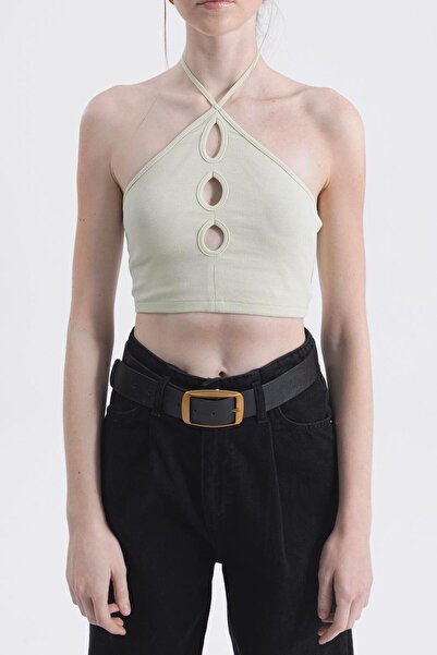 BSL Boyun Bağlamalı Crop Top