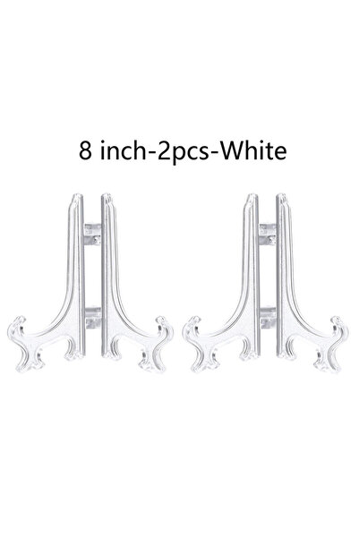 Choice18 8 Inch-2 PCS-White Plastic Acrylic Easels or Stand/Plate Holders to ...