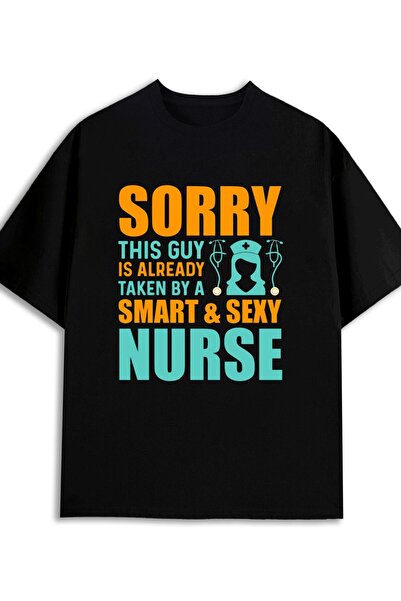 LİNA06 تي شيرت Nurse Pride بطباعة مضحكة للرجال، 180 جرام، 100% قطن، أسود، منا...