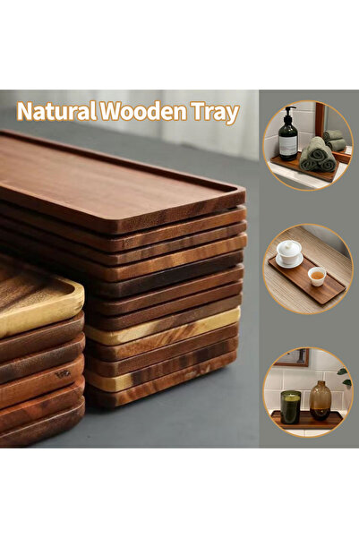 Choice1 30x11.8cm Wooden Tray Whole Piece Walnut No Splicing Wooden Serving B...