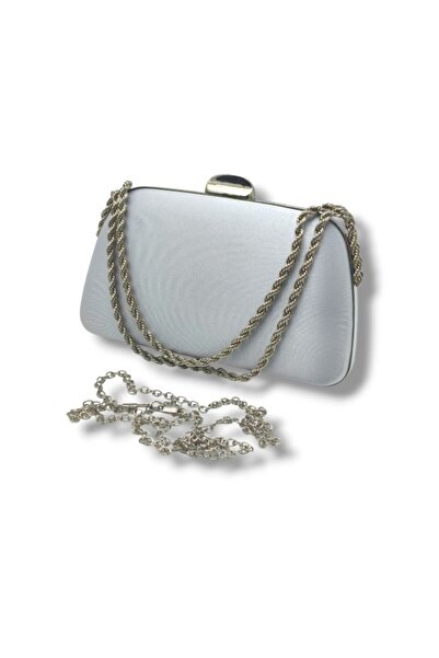 VAROL ÇANTA Varol 760-26 Satin Glitter Steel Case Evening Dress Bag