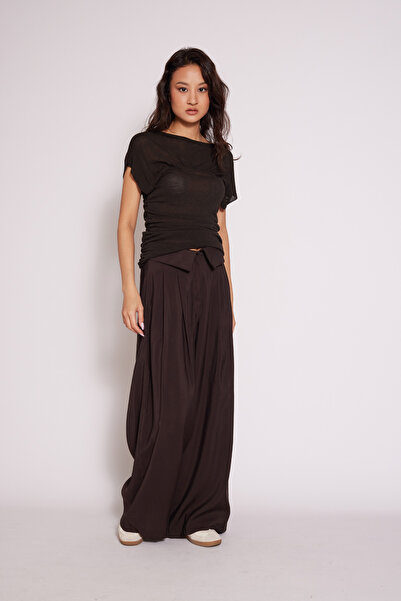 Nisan Foldable Belted Pants Brown