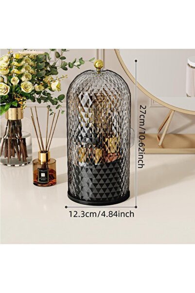 Choice3 Brown Rotating makeup brush storage box to give your dressing table a...