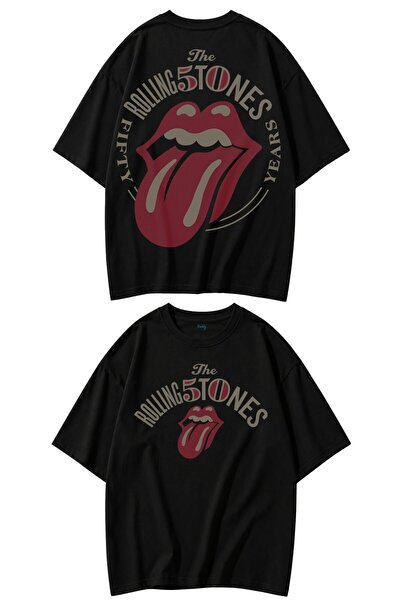 Fuddy Moda Unisex μπλουζάκι The Rolling Stones με στάμπα στην πλάτη, με θέμα ...