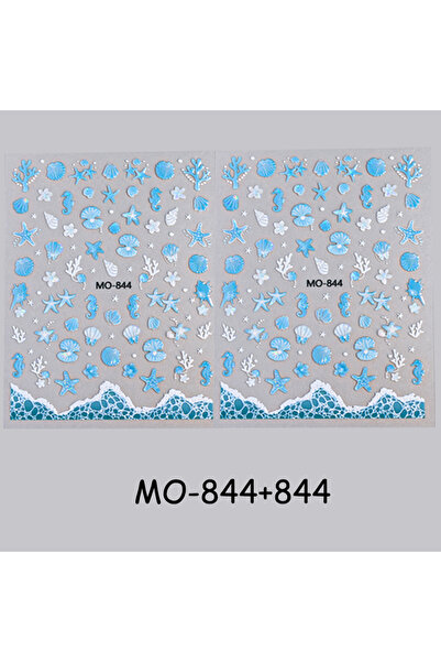 Choice1 2 pcs MO-844 3D Laser Sea Starfish Seashell Nail Stickers Glass Ocean...