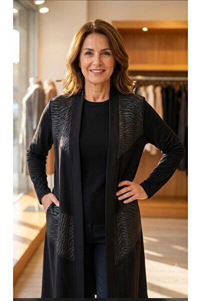 güncüoğlu Length 100cm Embroidered Front Combed Cotton Jacket
