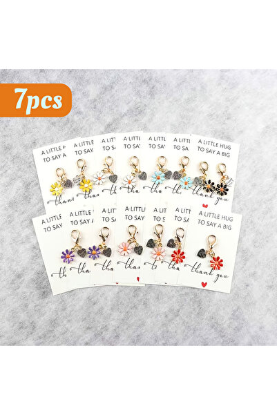 Choice 14pcs 7pcs/14pcs Daisy Flower Keychain Set with Thank You Card, Encour...