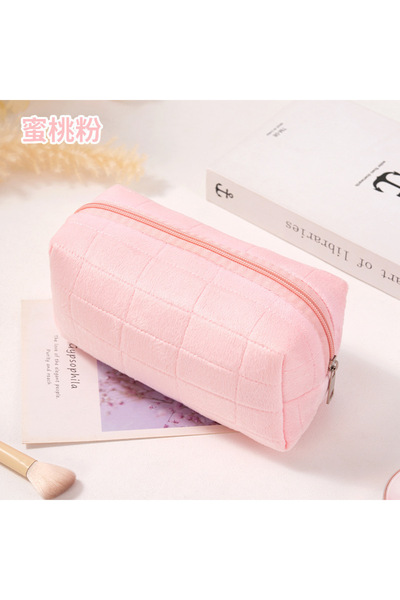 Choice pink New cute plush cosmetic bag, travel skin care product storage bag...