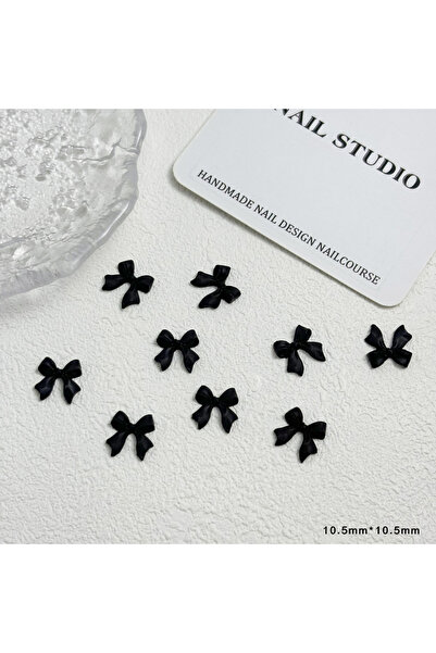 Choice3 50pcs Classic Black White Nail Art Accessories Bow Rice White Bow Tie...