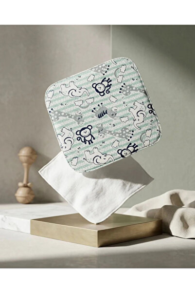 MiniElegans Safari Themed Boxed Set of 7 Baby Mouth Wipes 100% Cotton Newborn...