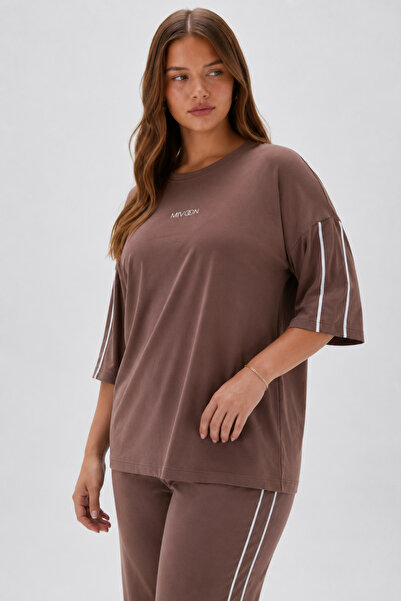 Talvien Oşho Modal Fabric Large Size Short Sleeve Double Ribbed Breathable Soft Bottom Top Set 2Xl-6Xl