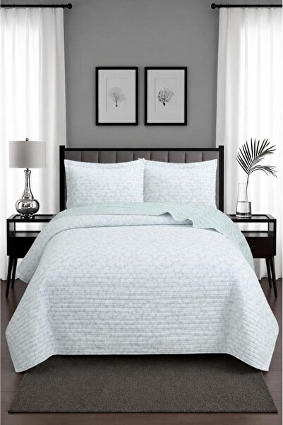 Çeyiz Diyarı Laura Fiber Filled Double Bedspread 240X260 cm Water Green