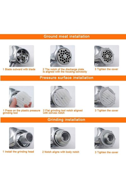 Baytix HOME Manual Meat Grinder Kitchen Mincer Machine, Hand Crank Meat Chopper, Sausage Maker, Food Grinder, Aluminum Alloy Multi Purpose Kitchen Tool