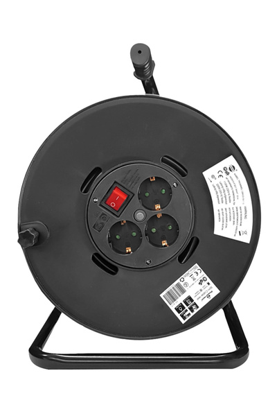 POWERTECH μπαλαντέζα με βάση PT-899, 3x schuko, 16A, 25m, μαύρη