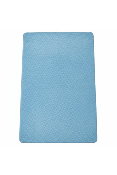 AKDC Soft Quilted Floor Mat | Light Blue | 100×150 cm | Anti-Slip Comfort Rug...