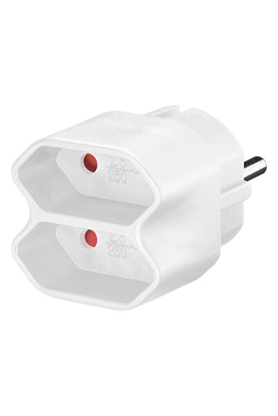 goobay αντάπτορας ρεύματος 51000, 2x Euro, 230V 2.5A, λευκός