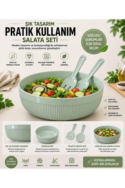 HAUSEN BOWL KASESİ SALATA CHEF TABAĞI GENİŞ HACİMLİ