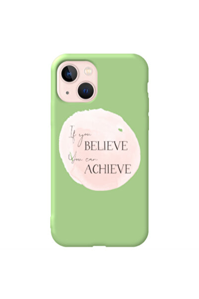 Other Apple iPhone 13 If You Believe Light Green Colored Silicone TPU Θήκη