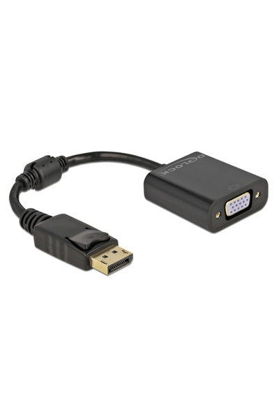 DELOCK αντάπτορας DisplayPort σε VGA 61006, 1920x1200p, passive, μαύρος