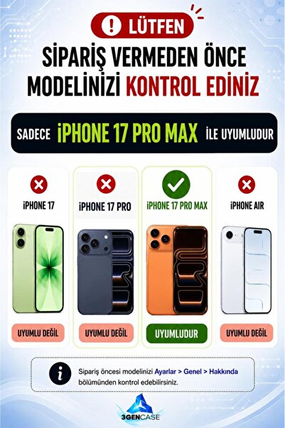 3GEN CASE iPhone 17 Pro Max Uyumlu İkonik Desenler Serisi Lansman Kılıf İçi Kadife Kaplamalı Kamera Yükseltili
