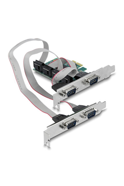 DELOCK κάρτα επέκτασης PCIe σε 4x RS-232 90410, 115.2Kbps