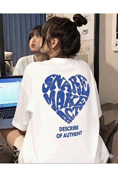 LELVANİ Describe of Authent Heart-Detail Unisex Crewneck T-Shirt