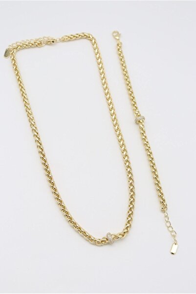 Bade Jewelry Vip Gold Fish Back Chain Model Stone Detailed Elegant Non-Tarnis...
