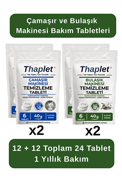 Bulaşık Makinesi ve Çamaşır Makinesi Yıllık Bakım Tableti Seti