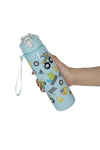 choice2 750ml Green 1pc 750ml 23OZ cartoon car series plastic water bottle, m...