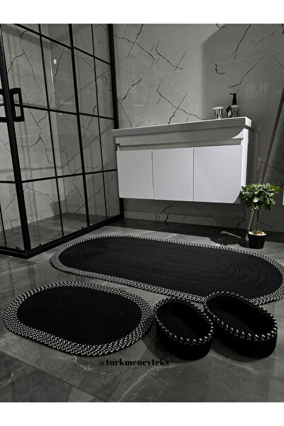 Empressco jüt Hasır Büyük Boy Siyah Banyo Takımı ,Banyo paspas takımı, Banyo ...