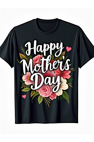 1001 Line 'S Happy Mother'S Day T-Shirt | Floral Heart Print with Pink Peach ...