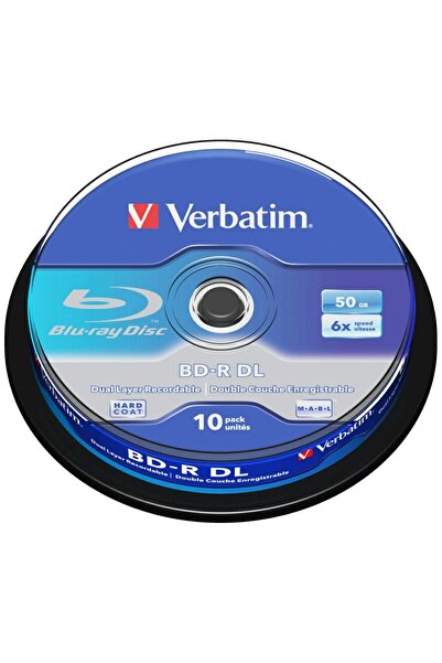 Verbatim Blu-ray BD-R SL 50GB 6x Grey, 10-Pack