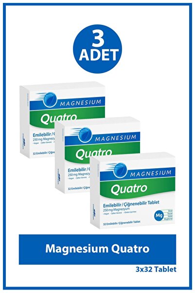 Assos İlaç Magnesium Quatro 32 Çiğnenebilir Tablet 3 Adet