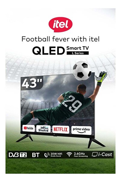 İtel 43 Inch 1080p Full HD QLED TV, Android, 60Hz, HDMI, USB, Netflix, YouTub...