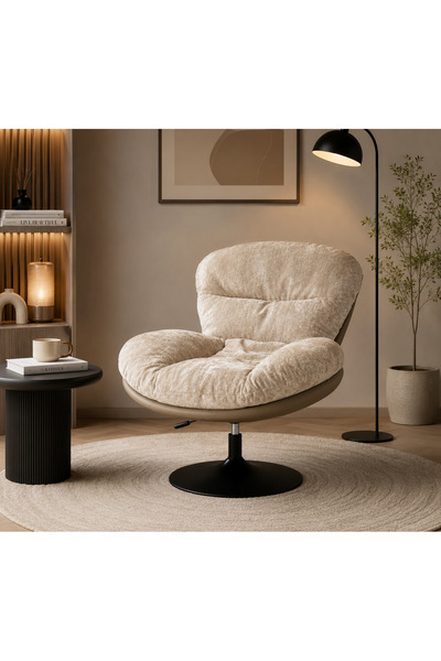 N.zone Modern Luxury Swivel Lounge Chair - Wide, Comfortable Seating with Sta...