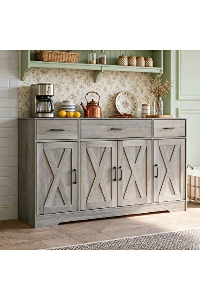 Topone1Topone1 55" Sideboard Buffet Cabinet, Large Storage Cabinet with Drawe...