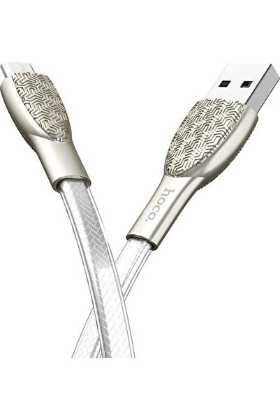 hoco. Hoco U52 Bright 1.2μ Επίπεδο Καλώδιο USB 2.0 σε micro USB Ασημί (HC-U52...