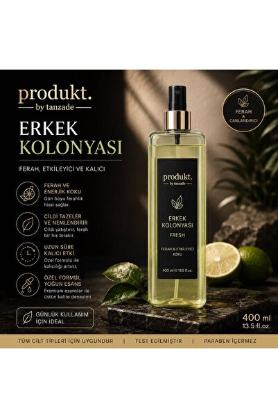 produkt by tanzade Fresh Erkek Kolonyası 400 ml – Ferah ve Enerjik Kokulu Spr...