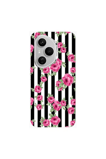 Other Honor Magic 400 Pro Roses and black line Transparent Silicone TPU Θήκη