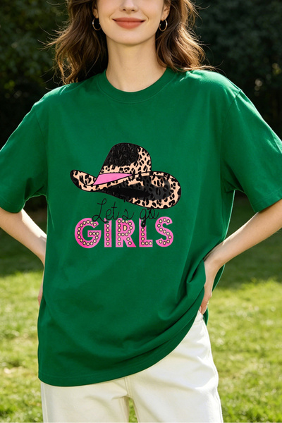 Fleck تي شيرتات نسائية مطبوعة على شكل قبعة راعية البقر وطباعة Let S Go Girls ...