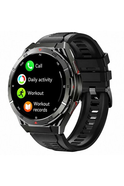 haino teko germany HainoTeko GPS-2 Akıllı Saat GPS Özellikli AMOLED Ekran 3 ATM Su Geçirmez 3 Kordonlu Bluetooth Aramalı Siyah