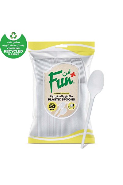 Fun 50-Piece Disposable Spoons White
