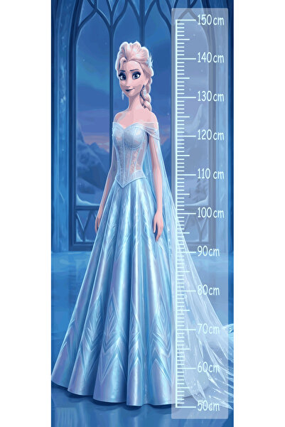 MaisonVelinCo Elsa Buz Kraliçesi Temalı Boy Ölçer Çocuk Odası Stickerı 50x150 cm