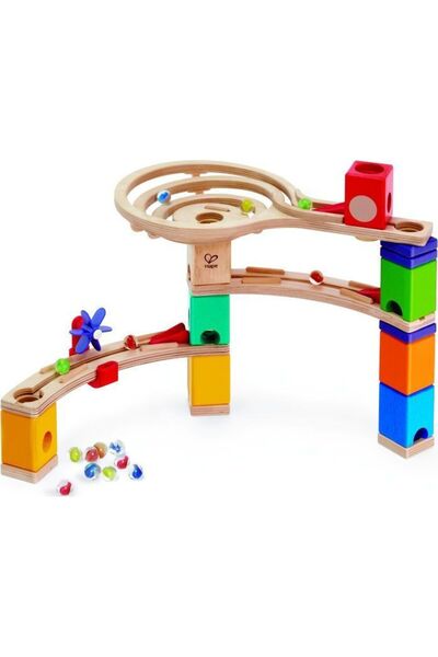 Hape Ξύλινη Πίστα Μαρμάρων Quadrilla - Αγώνας για την Τελική Γραμμή - 58 Τεμά...